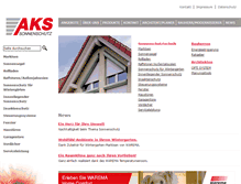 Tablet Screenshot of aks-sonnenschutz.de